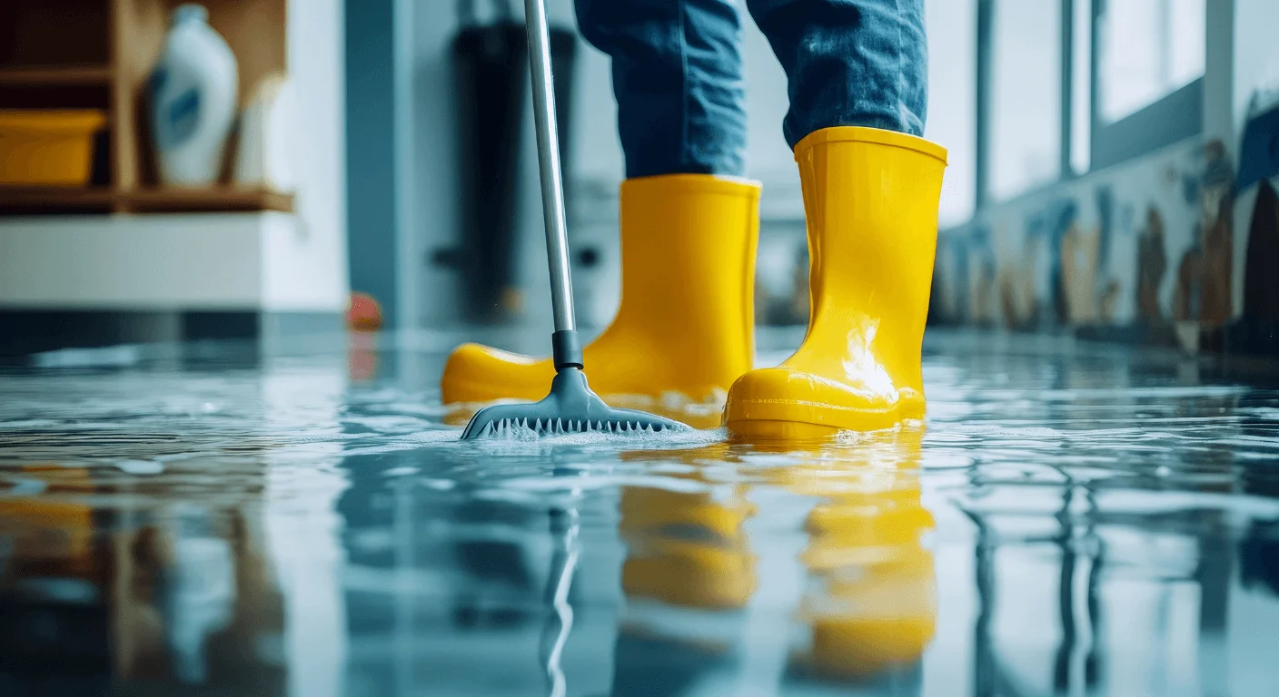Water extraction equipment removing standing water in Katy, TX